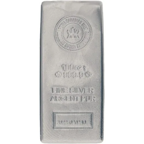 100 oz (RCM) Royal Canadian Mint Silver Bar