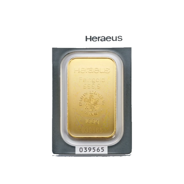 100g Heraeus Gold Bar