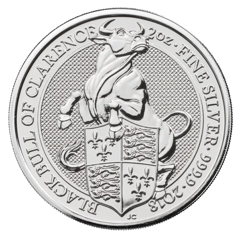 2 oz Queen’s Beasts Black Bull Silver Coin | 2018