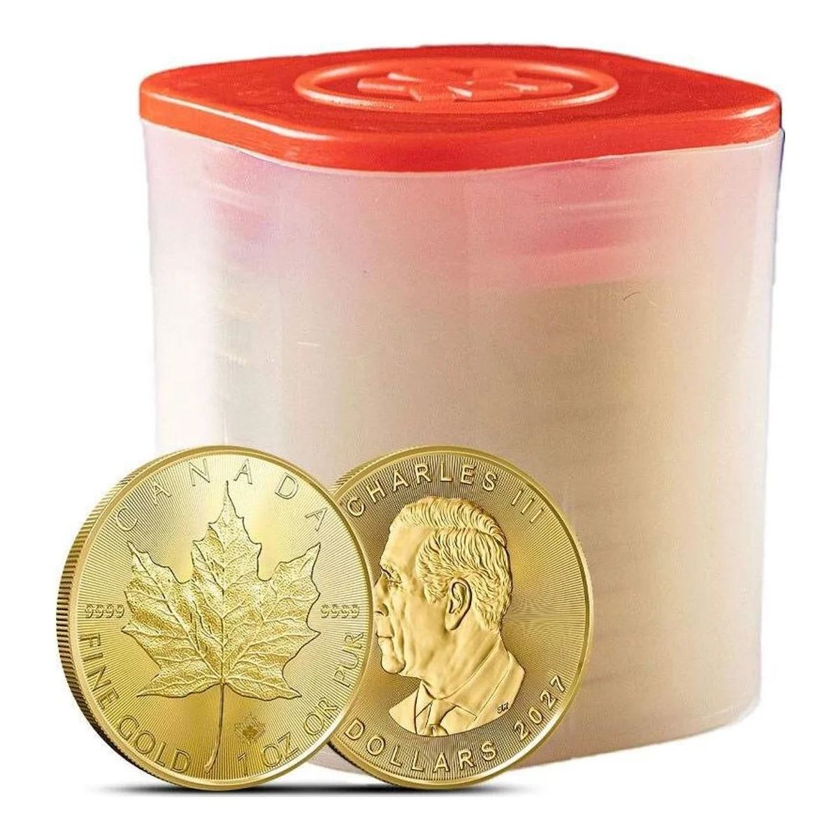 1 oz Canadian Gold Maple Leaf — Tube of 10 | 2027