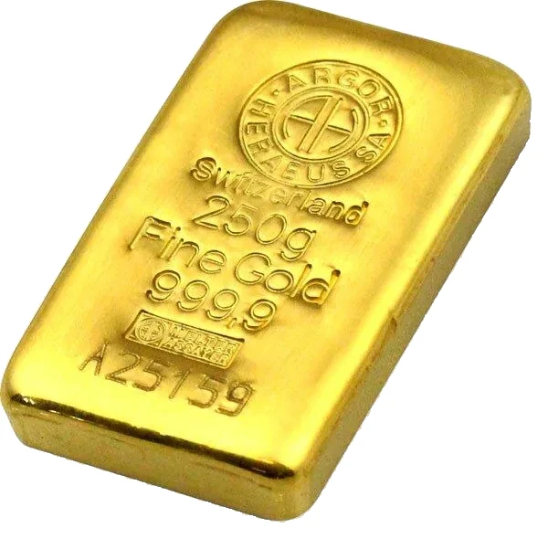 250g Gold Bar | Argor Heraeus | Casted