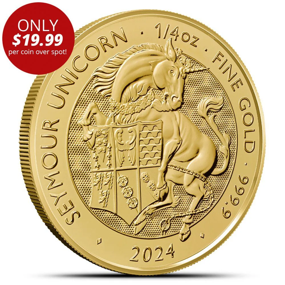 1 oz British Gold Tudor Beasts Seymour Unicorn Coin (BU) | 2024
