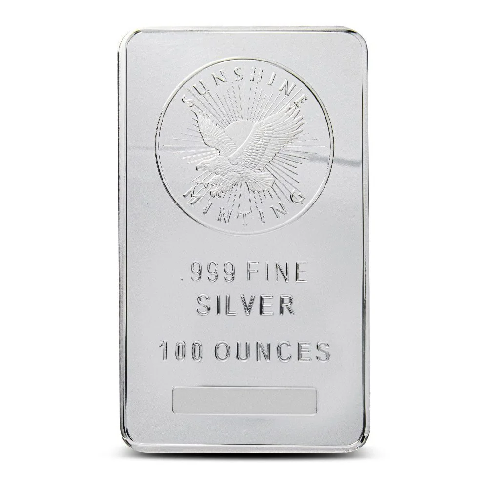 100 oz Sunshine Silver Bar (New, MintMark SI)