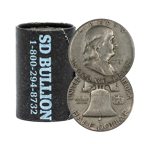 90% Silver Franklin Half Dollars ($500 FV, Circulated)