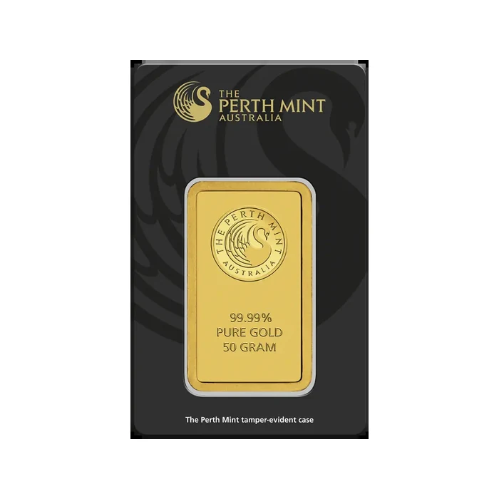 50g Gold Bullion | Perth Mint Gold Bar with Certificate