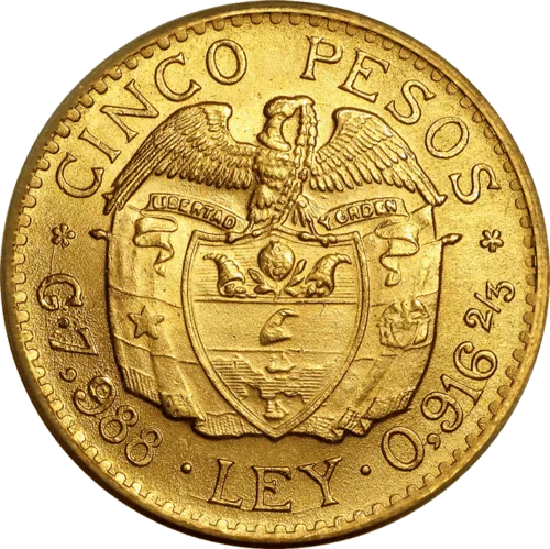 5 Pesos Colombia Simon Bolivar Gold Coin | 1919-1930