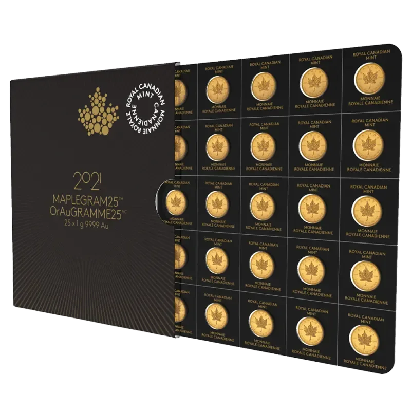 25 x 1g MapleGram25 | Gold | 2021