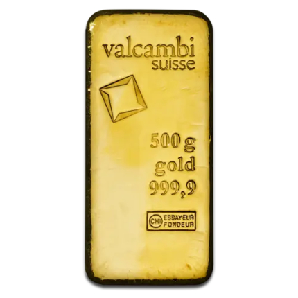 500g Gold Bar | Valcambi | Casted