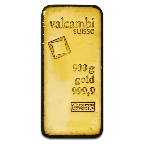 500g Gold Bar | Valcambi | Casted