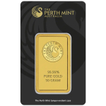 50g Gold Bullion | Perth Mint Gold Bar with Certificate