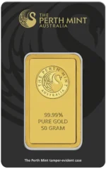 50g Gold Bullion | Perth Mint Gold Bar with Certificate