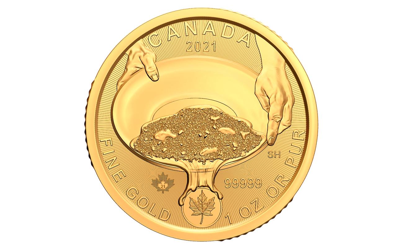 1 oz Klondike Gold Rush Panning for Gold .99999 Gold Coin (2021)