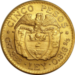 5 Pesos Colombia Simon Bolivar Gold Coin | 1919-1930