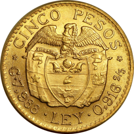 5 Pesos Colombia Simon Bolivar Gold Coin | 1919-1930