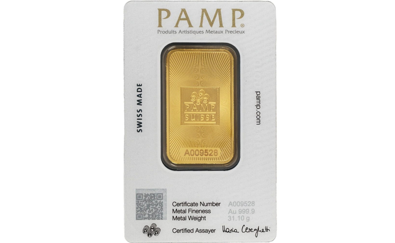 1 oz pamp suisse gold bar new pamp design rev