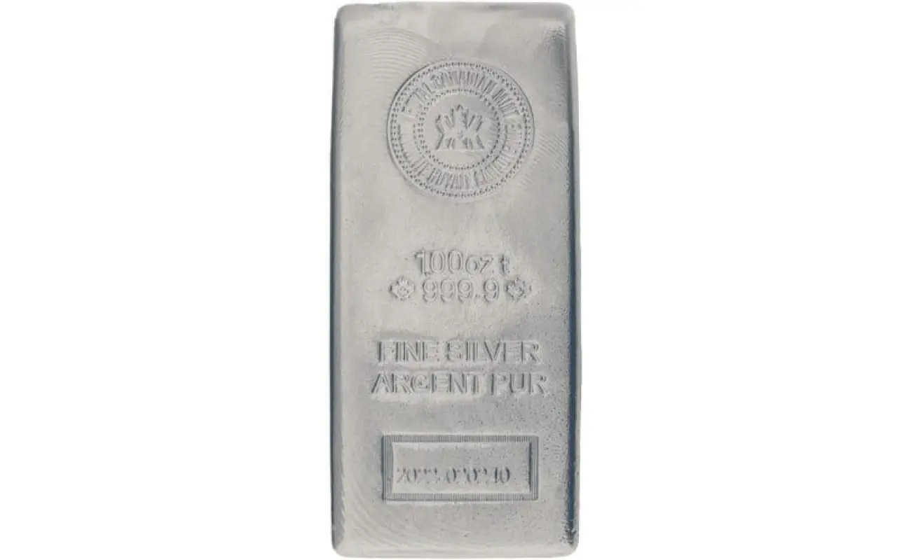 100 oz (RCM) Royal Canadian Mint Silver Bar