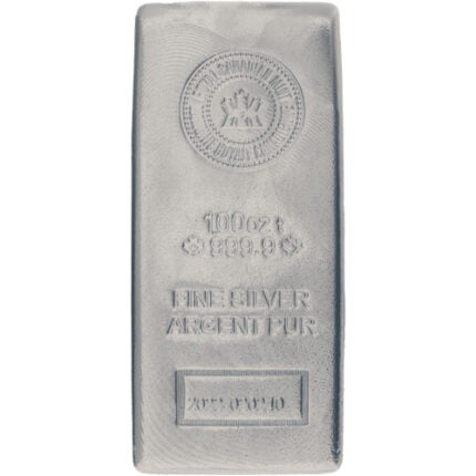 100 oz (RCM) Royal Canadian Mint Silver Bar