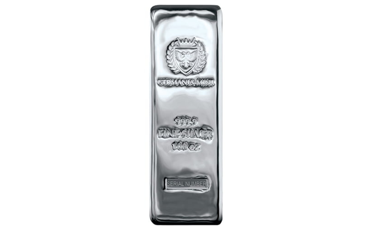 100 oz Germania Mint Cast Silver Bar