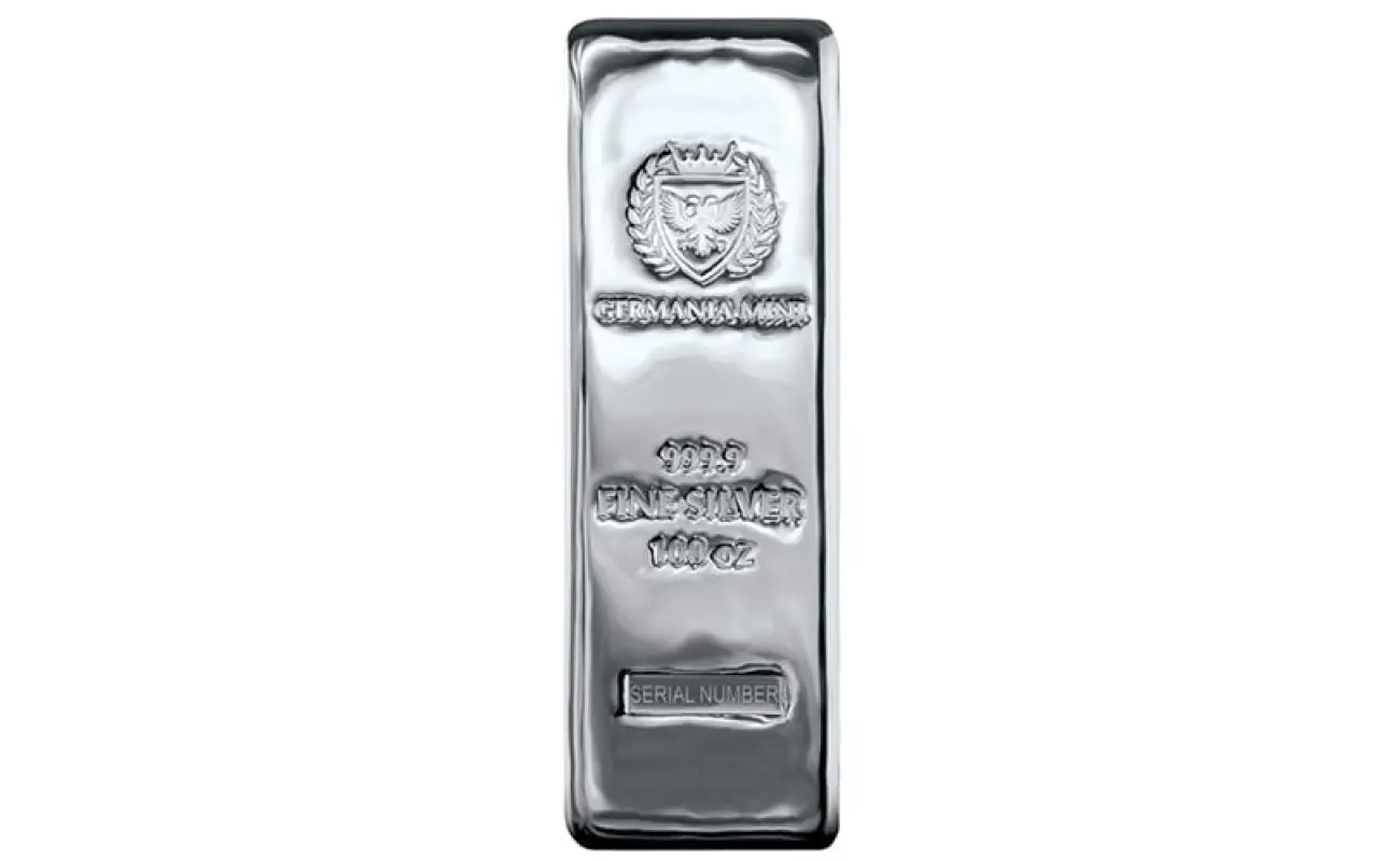 100 oz Germania Mint Cast Silver Bar
