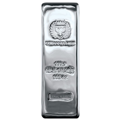 100 oz Germania Mint Cast Silver Bar