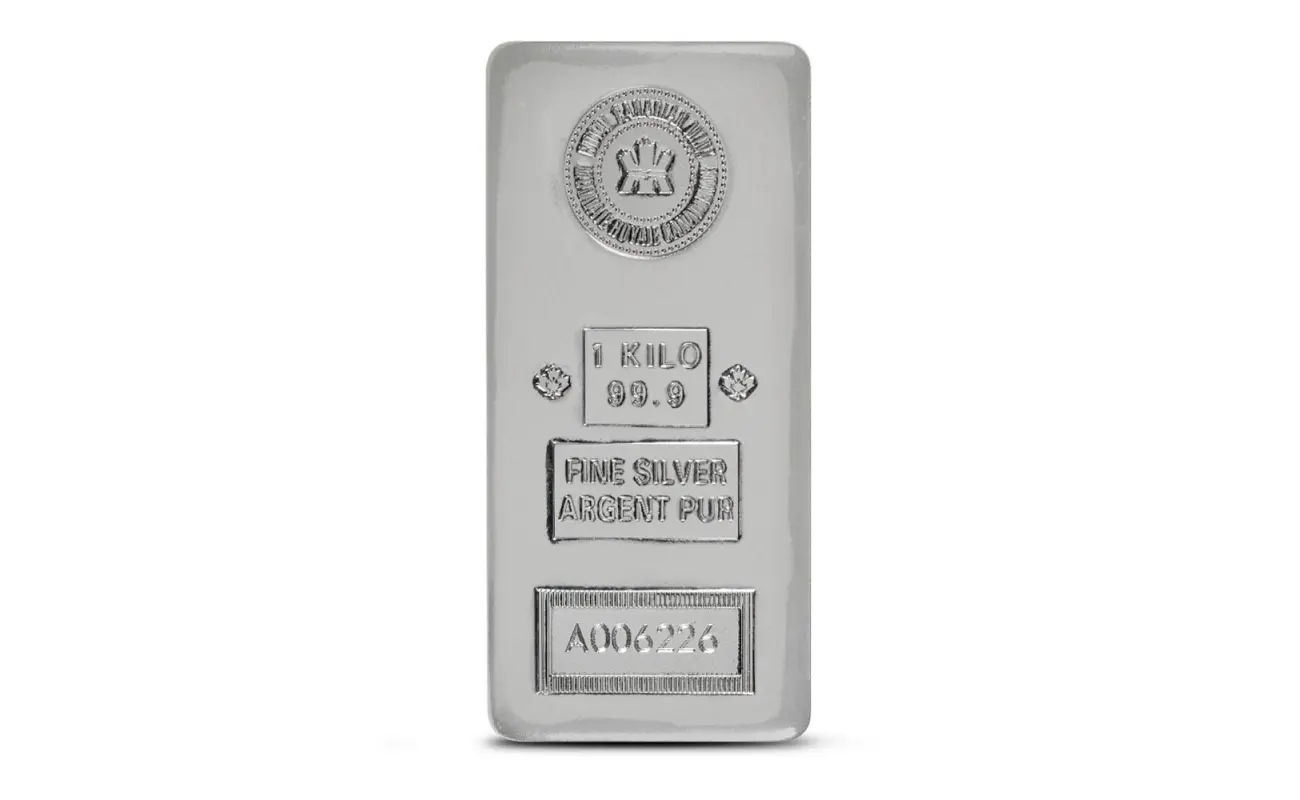 1 Kilo (RCM) Royal Canadian Mint Silver Bar