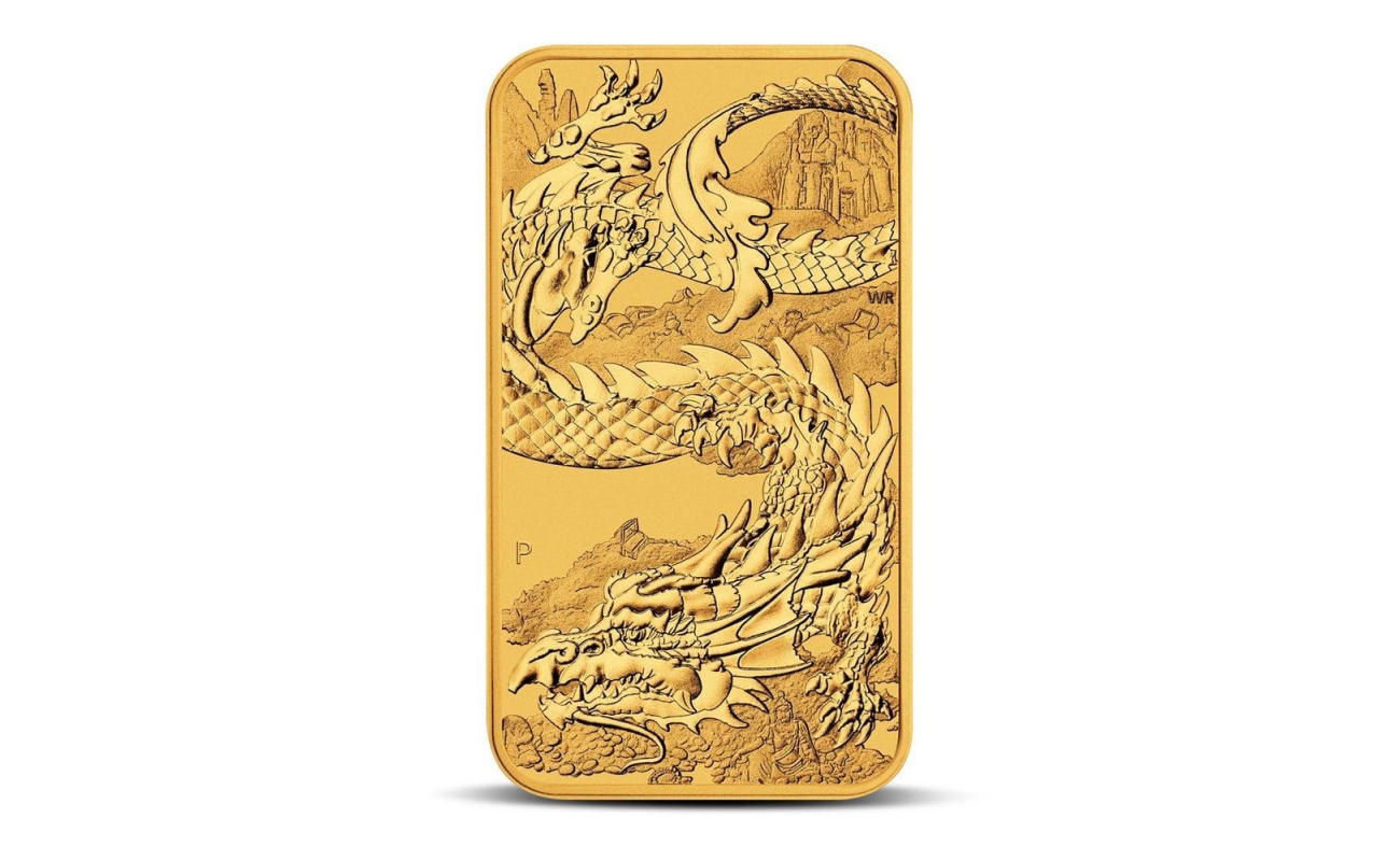 2023 1 oz Australian Rectangular Gold Dragon Coin