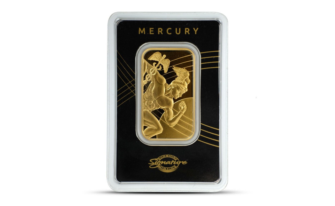 1 oz Sunshine Mercury Gold Bar