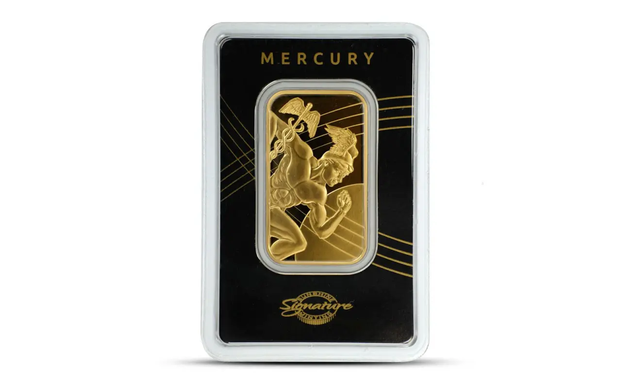 1 oz Sunshine Mercury Gold Bar