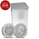 2024 2 oz British Silver Tudor Beasts Seymour Unicorn Tube