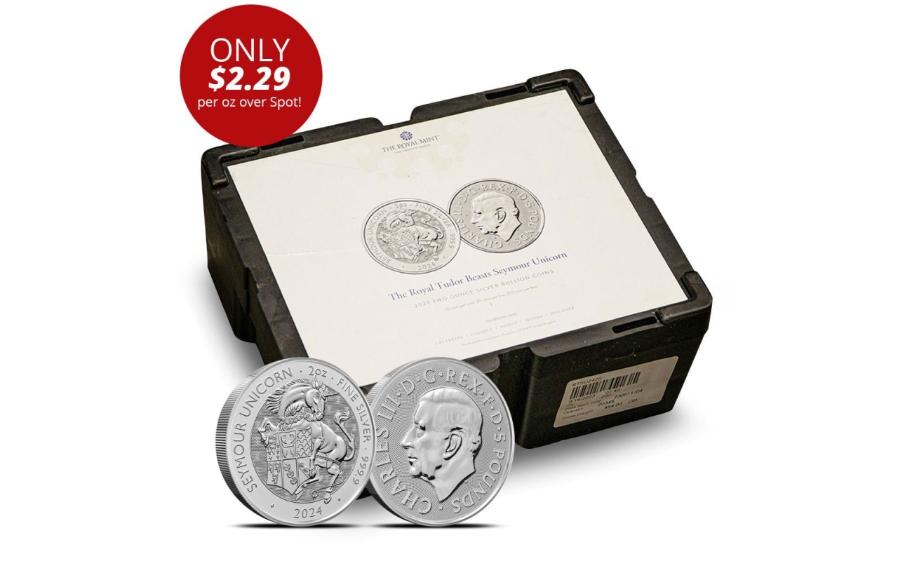 2024 2 oz British Silver Tudor Beasts Seymour Unicorn Monster Box