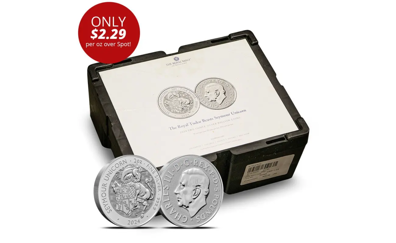 2024 2 oz British Silver Tudor Beasts Seymour Unicorn Monster Box
