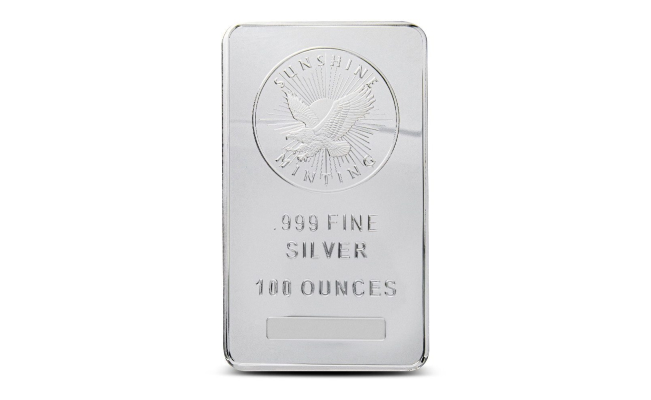 100 oz Sunshine Silver Bar (New, MintMark SI)