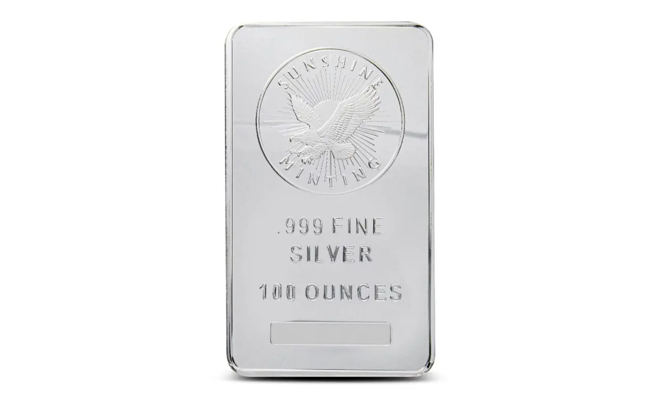 100 oz Sunshine Silver Bar (New, MintMark SI)