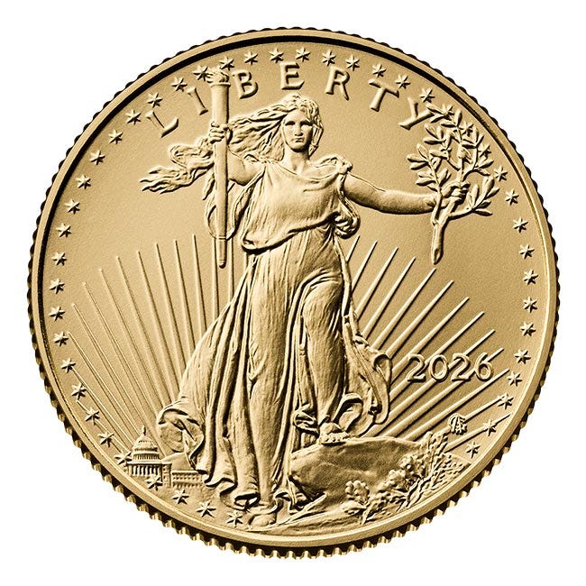 2026-14oz-gold-american-eagle-coin 2026 1/4oz Gold American Eagle Coin - Image 1