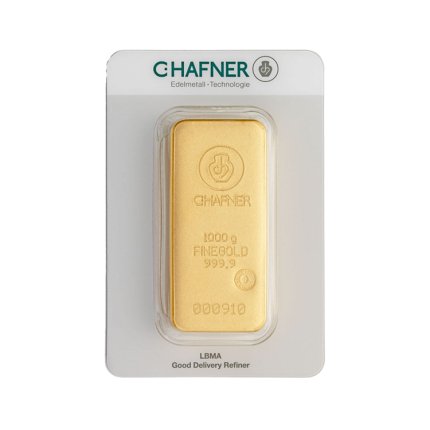 1 kilo C. Hafner Gold Bar