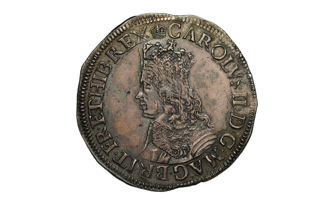 Hisc2sts charles ii first hammered issue shilling by thomas simon obverse