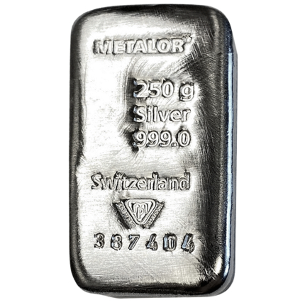 Metalor 250g Silver Bar