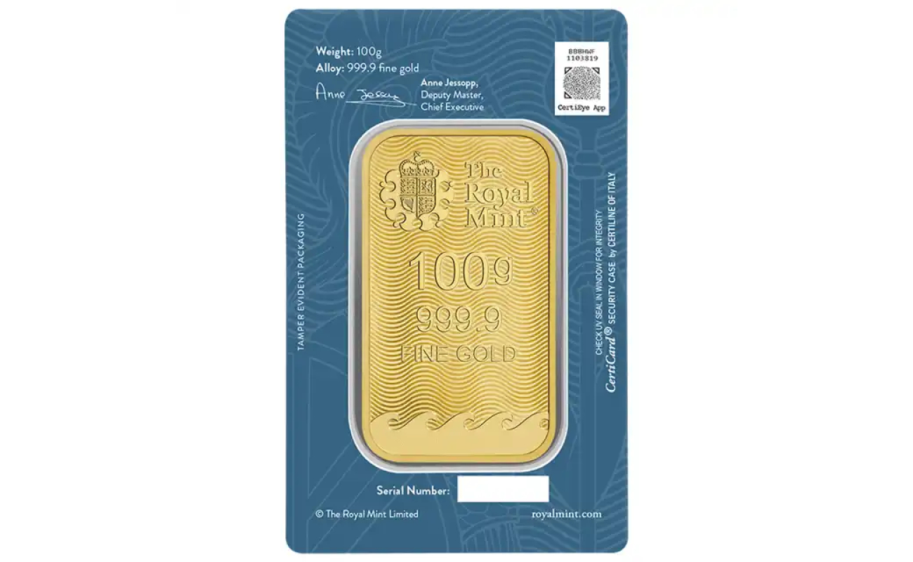 The royal mi1nt secure britannia 100g gold bar