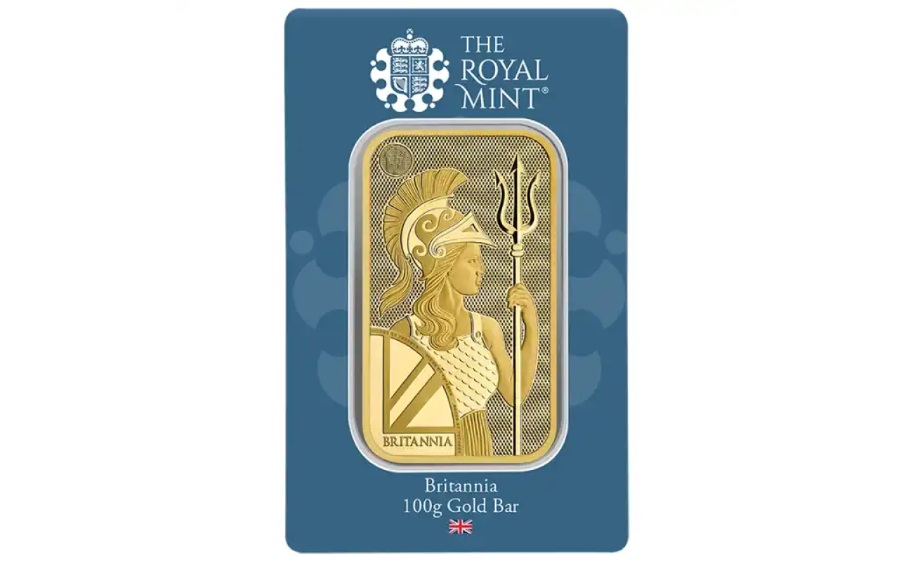 The royal mint secure britannia 100g gold bar