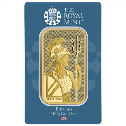 The royal mint secure britannia 100g gold bar