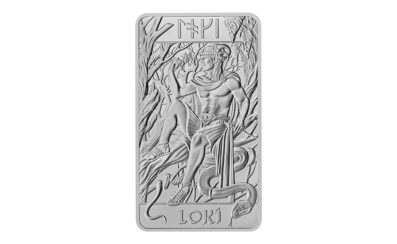 Uk25vgl10s—viking gods—loki 2025 10oz silver bullion bar reverse
