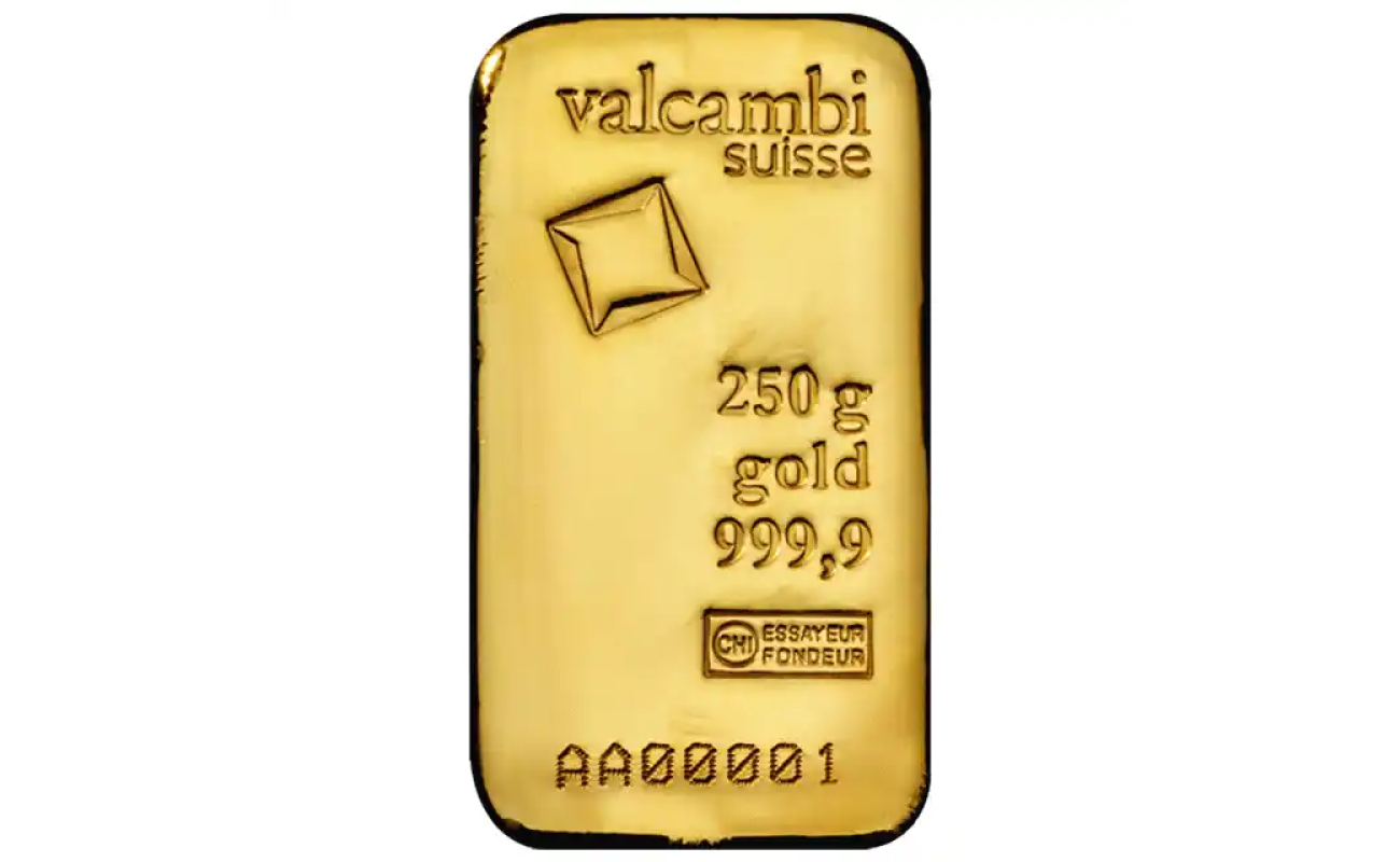 Valcambi 250g cast gold bar